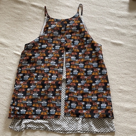 PORRIDGE Anthropologie Fun Vintage Luggage Print Top P/A31/3 - Picture 5 of 8